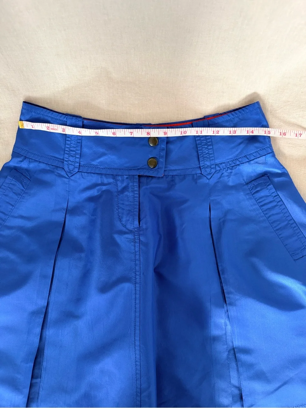 J.Crew 100% Silk Flared Skirt | Cobalt Blue Pleated A-Line Midi | Fully Lined